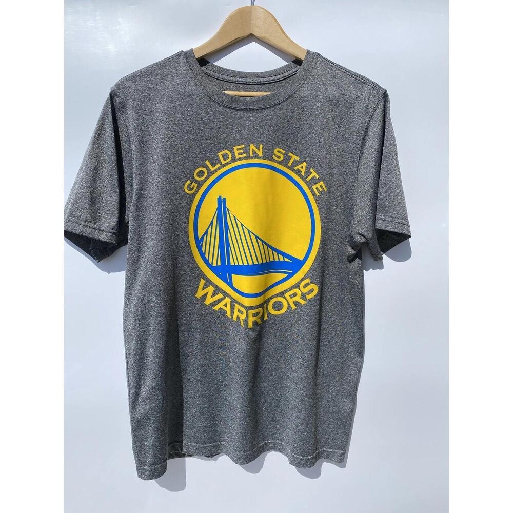 Golden State Warriors Gray Yellow Graphic Logo Short Sleeve T-Shirt M